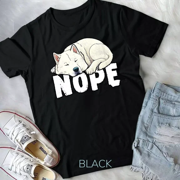 Korean Jindo Nope Funny Lazy Pet Dog Cute T-Shirt Unisex T-shirt