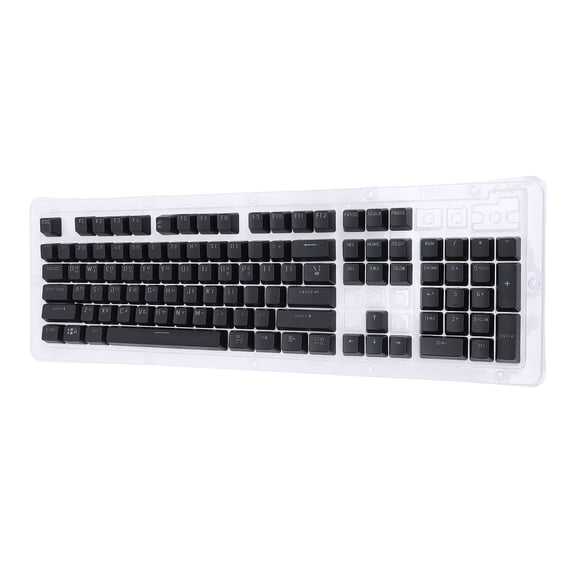 Korean Keyboard Keycaps, 104-Key ABS Mechanical Keycap Set - Minimalist Black for 61/64/87/104 Keys Keyboards