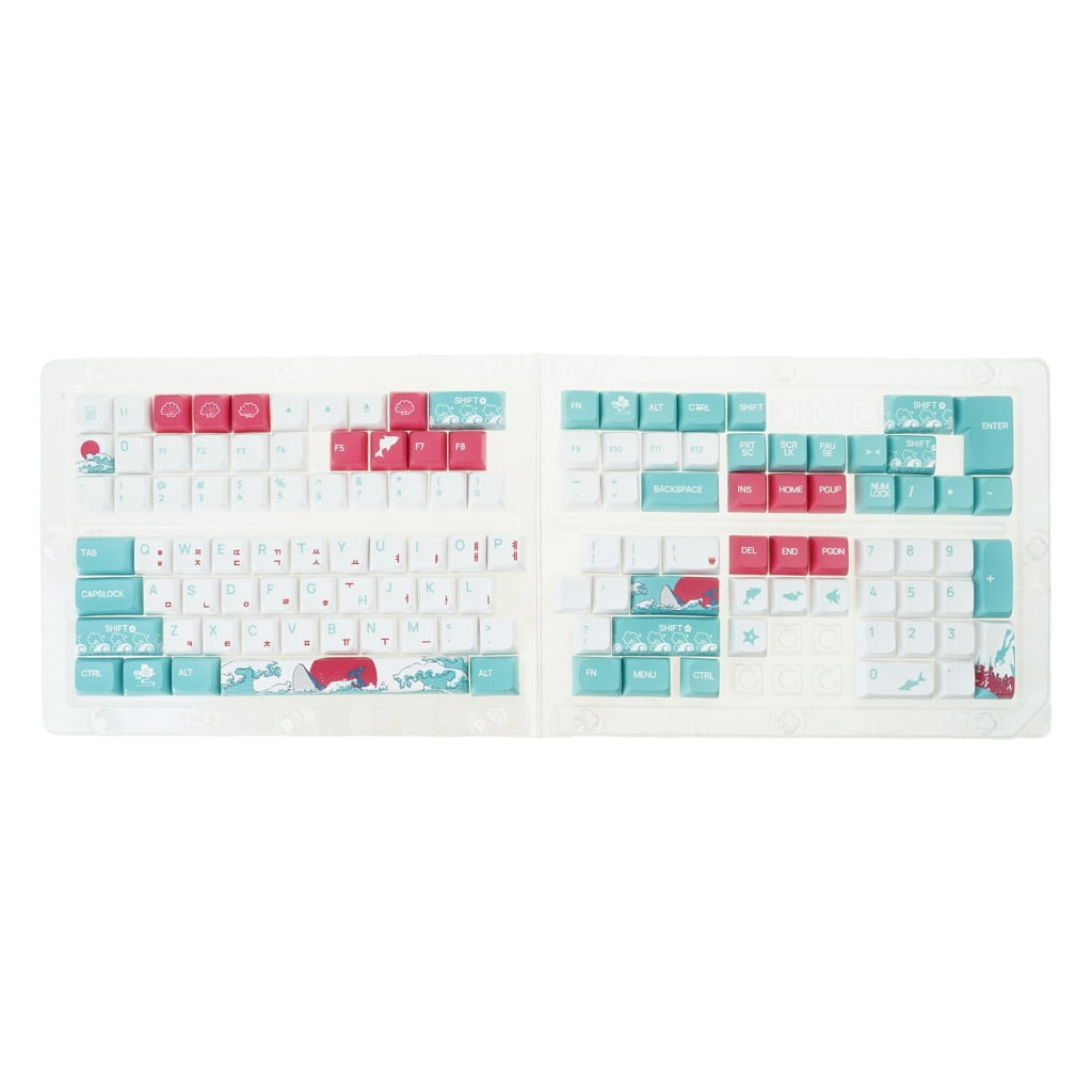 Customizable PBT Keycaps Set Coral Sea Pattern XDA/OEM Keycaps For Mechanical Keyboards,Korean Keycaps Solid Builds