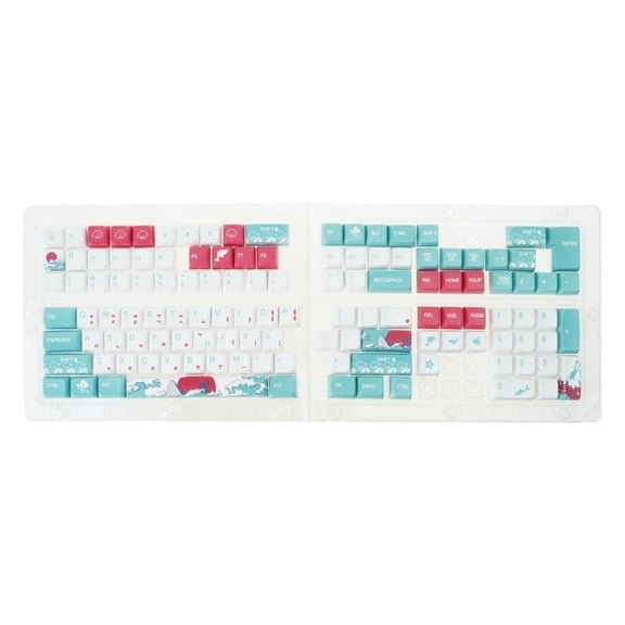 Customizable PBT Keycaps Set Coral Sea Pattern XDA/OEM Keycaps For Mechanical Keyboards,Korean Keycaps Solid Builds