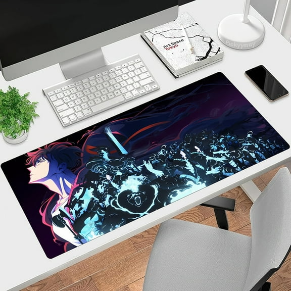 Korean Manga Anime Shadow Army Mouse Pad - Ultra-Smooth Keyboard Mat with Stitched Edges, Non-Slip Rubber Base, 31.5x11.8 inch, Vibrant Anime Design for Office and Home Use, Home Computer Mat