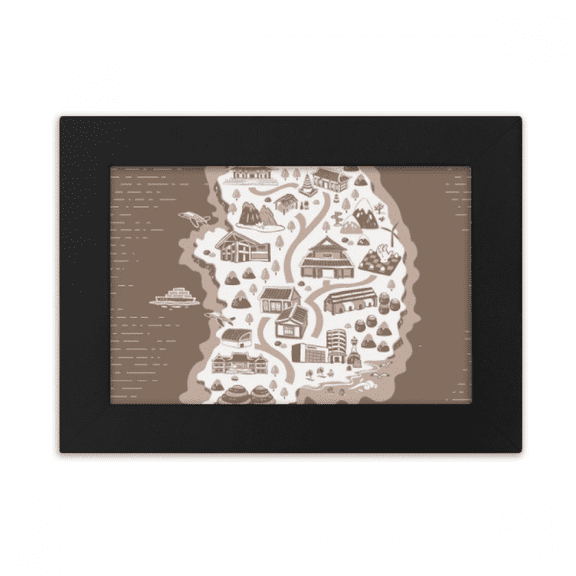 Korean Map Seoul and Busan Desktop Photo Frame Ornaments Picture Art Painting