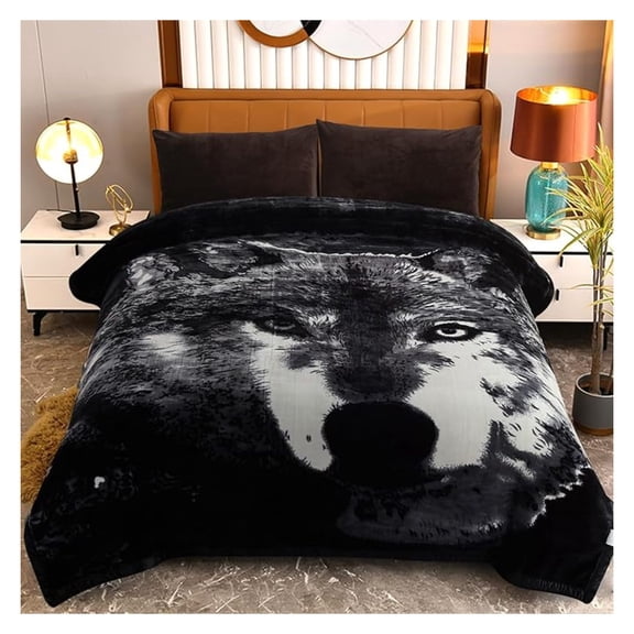 Korean Mink Soft Fleece Blanket, 85" x 93", 10 Pounds, Warm & Thick, King Size, Design