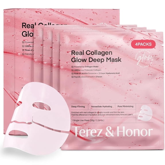 TEREZ & HONOR Korean Overnight Collagen Face Mask  Deep Moisturizing & Firming Sleeping Mask for Radiant Glass Glow Skin  Ultra-Fine Bio Collagen Formula, Gentle for Sensitive Skin