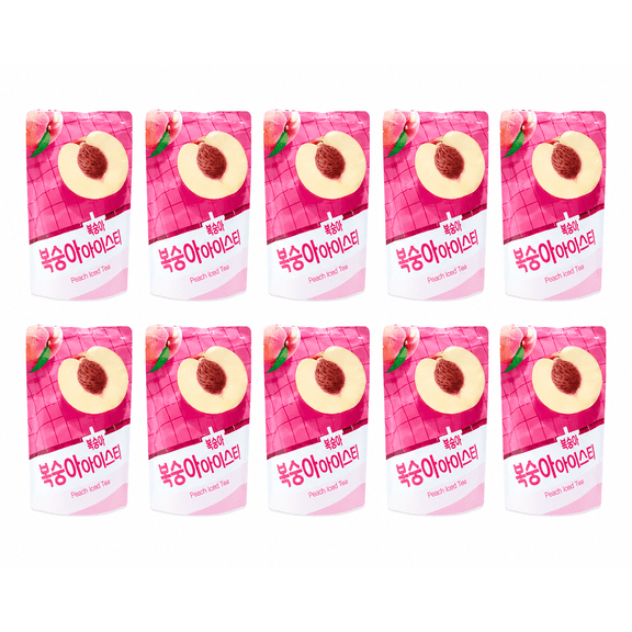 Korean Peach Iced Tea Drink Pouches, Ready to Drink, 10 Pack, 6.42 fl oz Each