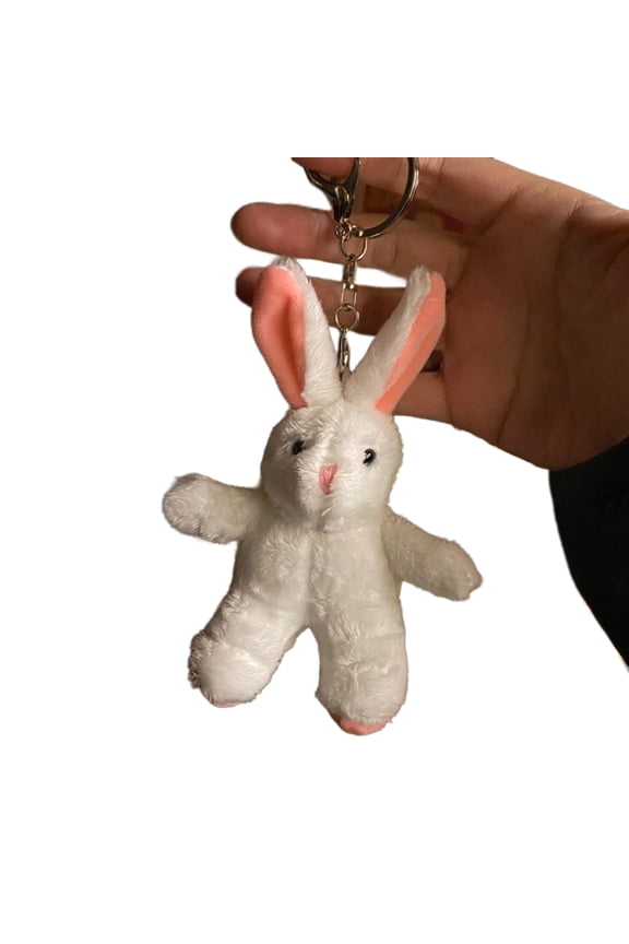 Korean Plush Doll Chains Couple Girl Soft Lovely Wear Glasses Pendant Keychain Car Bag