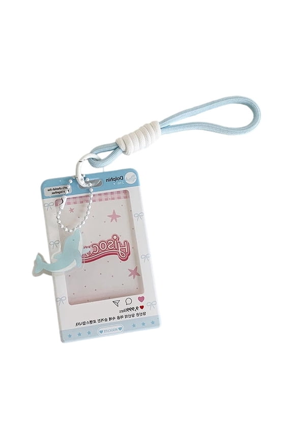Korean Popular Photocard Holder Keychain Badge Holders with Keychain Bus Card Pendant Keyring for School,
