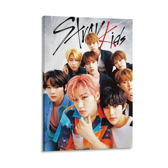 Korean Poster Stray Kids Art Poster Canvas Painting Decor Wall Print Photo Gifts Home Modern Decorative Posters 16x24inch(40x60cm)