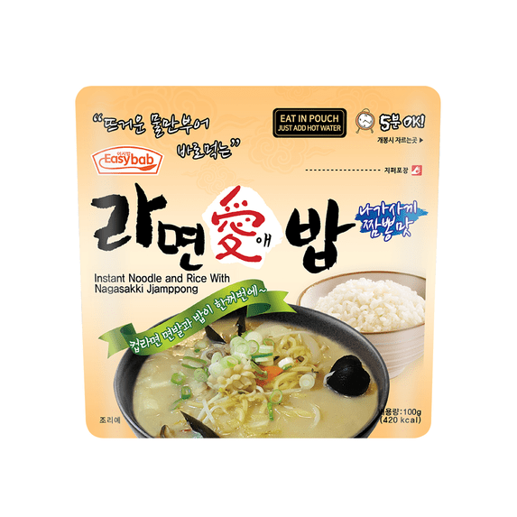 Korean Rabap (Ramen with Rice) Mealkit, 1EA 110g 3.88oz, 10EA Bundle Nagasakki Jjamppong