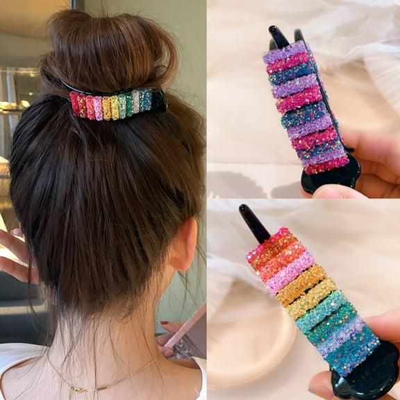 Korean Rainbow Hair Clip Big Crabs Ponytail Bun Hairpin Headwear Accessory Gift