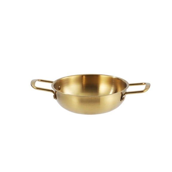 Korean Ramen Pot, 12 Inch Stainless Steel Cooking Pot, Induction Compatible Gold Stew Pot for Home Kitchen and Restaurant Use