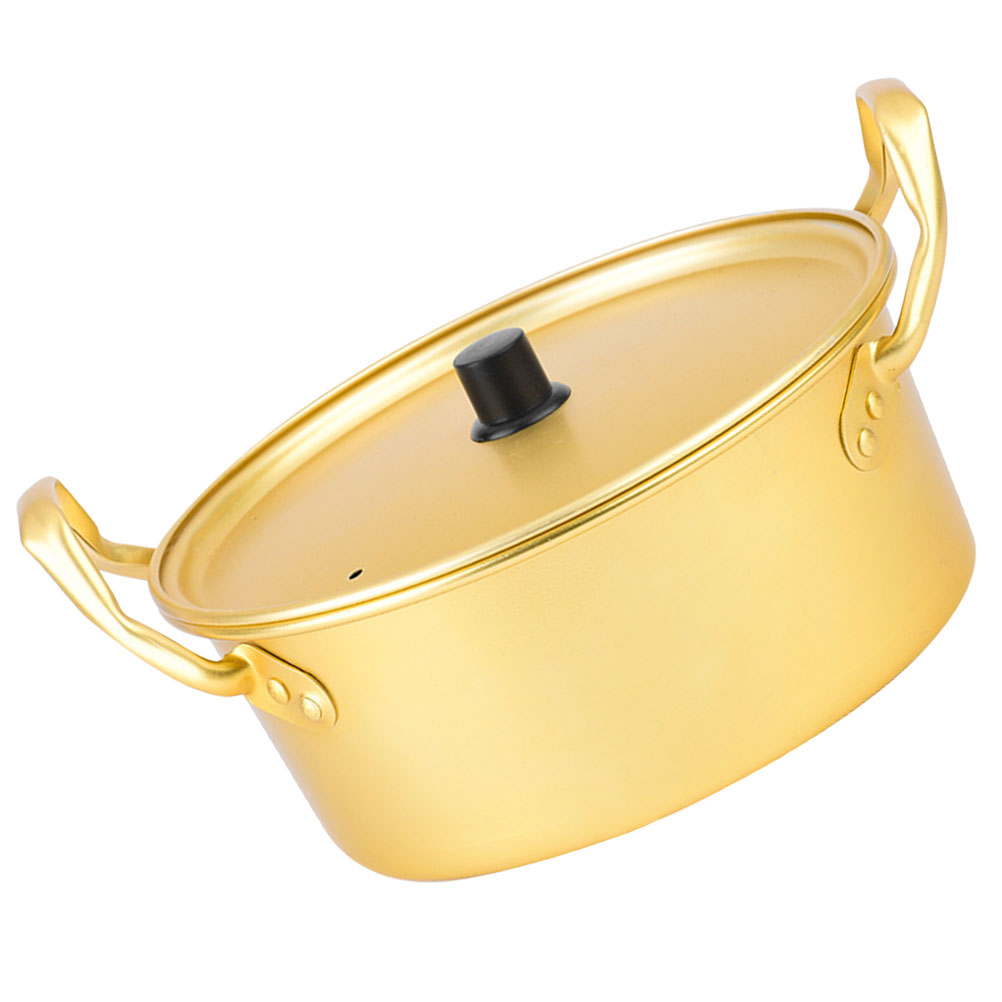 MEIBUTYUP Aluminum Cookware Round Korean Ramen Cooking Pot Nonstick for ...
