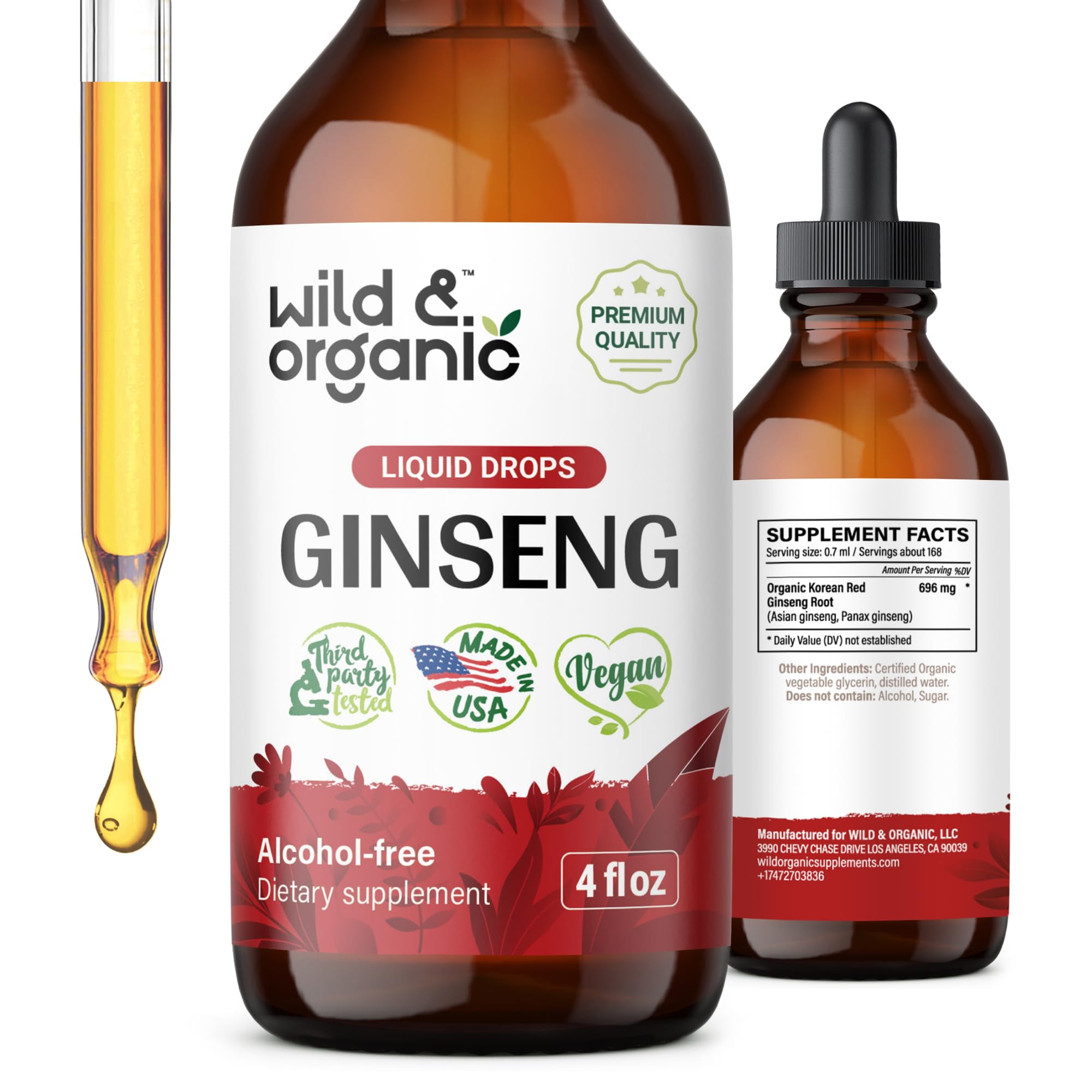 Korean Red Panax Ginseng Liquid Extract Organic Ginseng Root Drops Red Ginseng Tincture