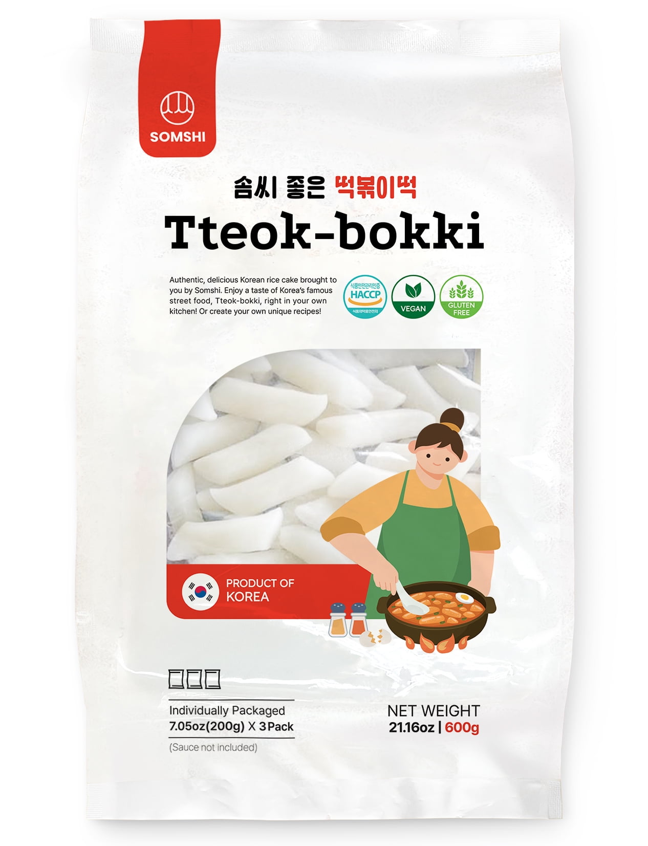 Tteokbokki or Topokki , stir fried rice cake stick, popular Korean