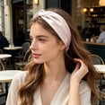 thumbnail image 1 of Korean Style Satin Headband for Facial Care and Beauty Routine Elastic Hair Wrap for Home Daily Wear, Light Pink2, 1 of 3
