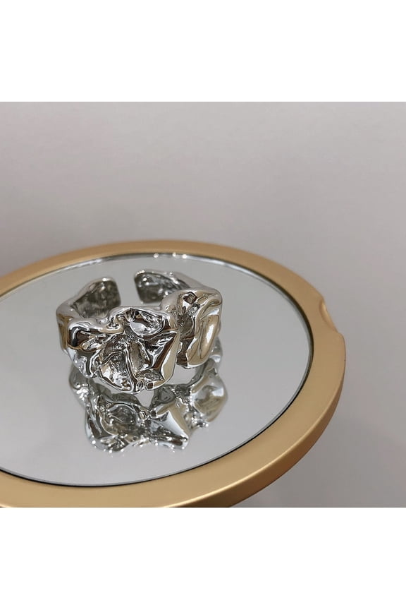 Korean Silver Fold Index Finger Ring Women