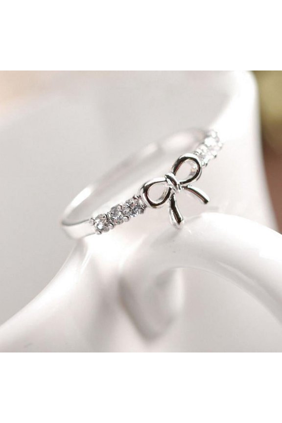 Korean Simple Bow Ring, Alloy Material, Popular Design, Fashion Jewelry for Daily Wear, Gift for Women