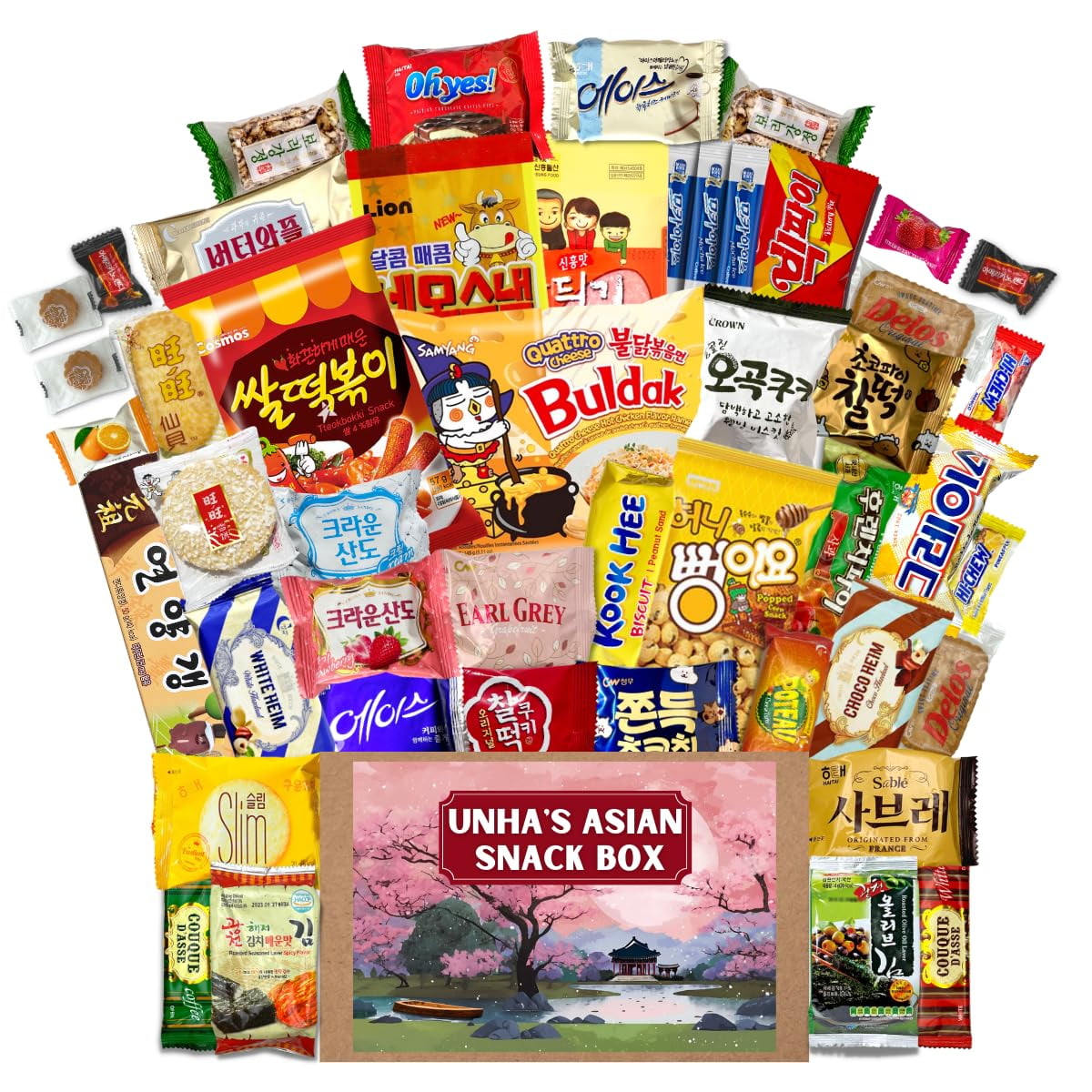 Korean Snack Box Variety Pack 46 Count Snacks Individual Wrapped Gift
