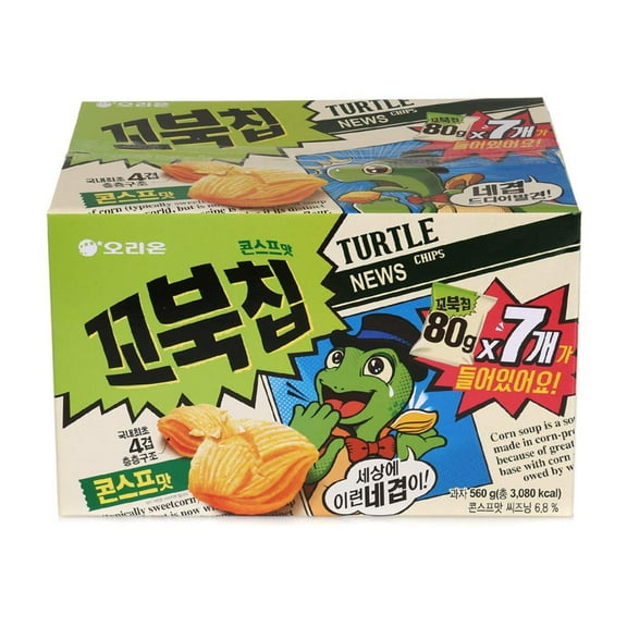 Korean Snack TURTLE CHIPS 80g (Pack of 7)