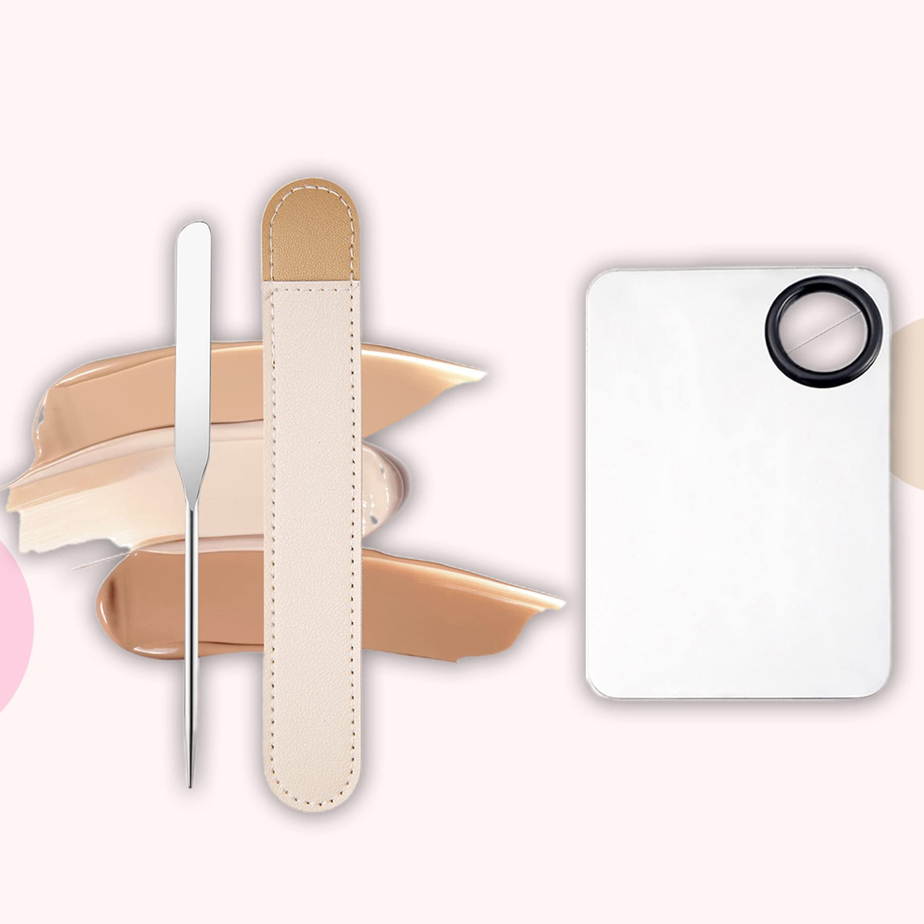 Korean Spatula Makeup, With JMS2 Steel Makeup Stainless Mixing Palette, Professional Stainless