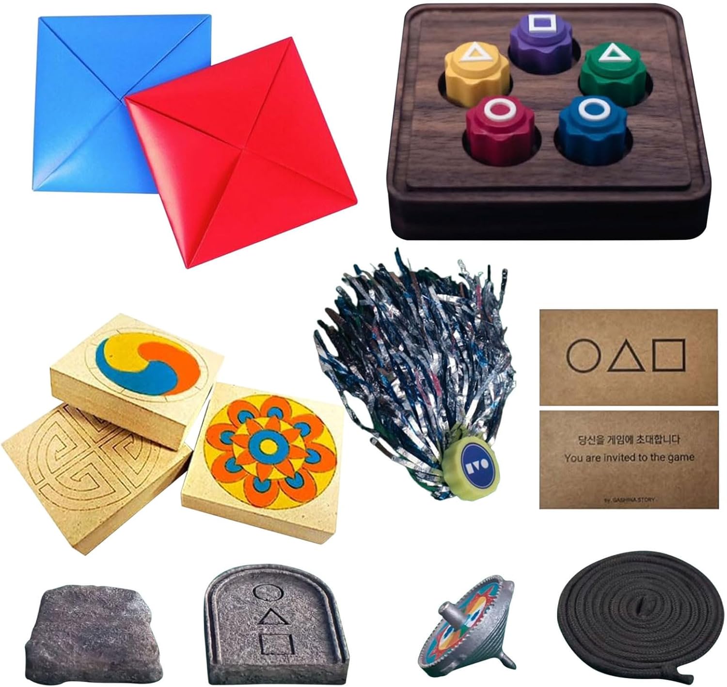 Jeu Coréen Gonggi - 5 Pierres En Plastique, Jeu Traditionnel De Compétence, Parfait Pour Famille Et Voyages