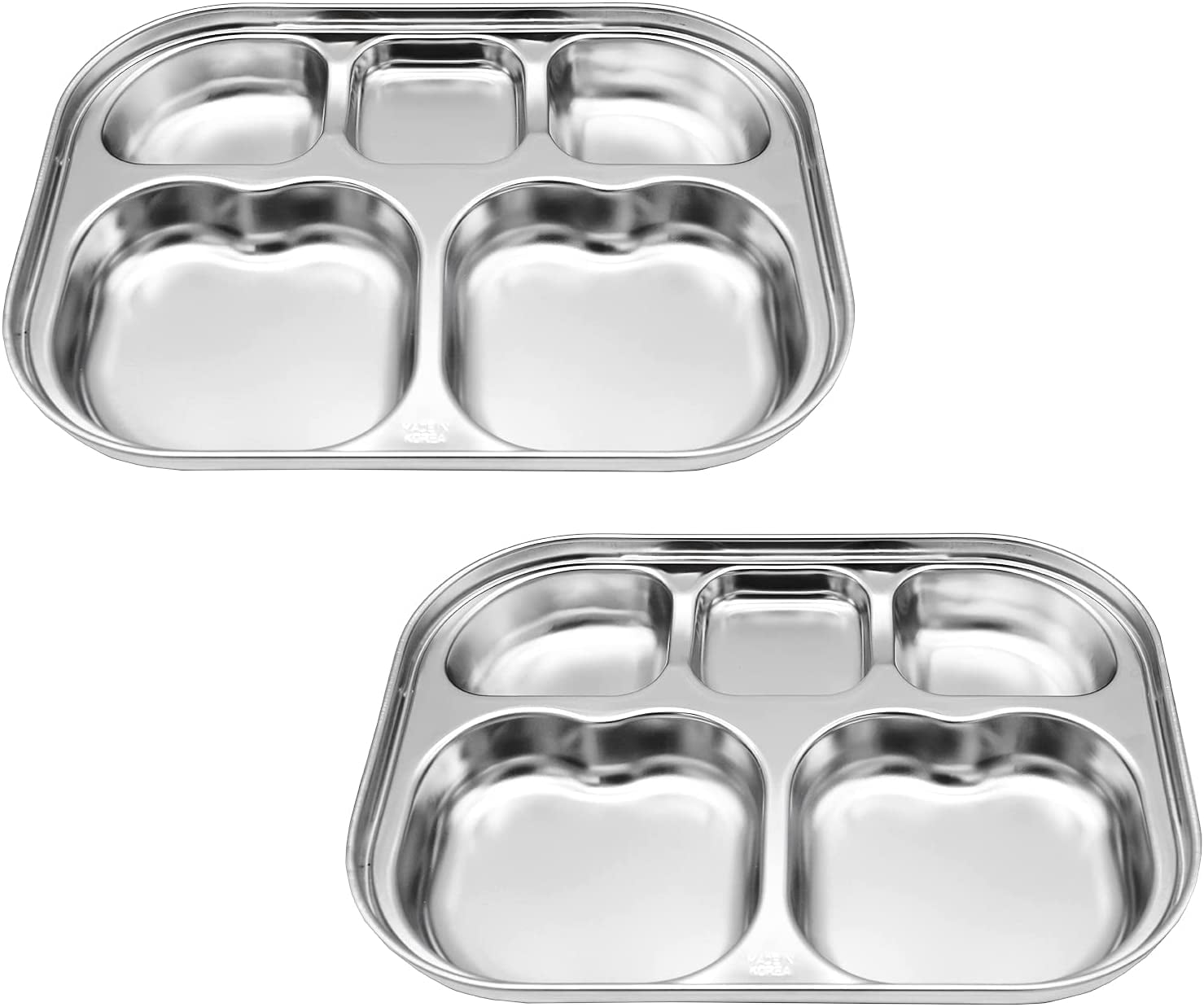 Korean Stainless Steel Divided Plates for Toddlers & Kids, Non-Toxic ...