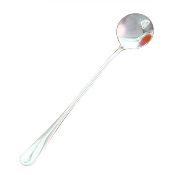 Korean Stainless Steel Long Handle Round Spoon, Ice Cream Coffee Tea Spoon, Durable Cutlery for Home Kitchen Bar Restaurant, 1PC A Clearance Sale