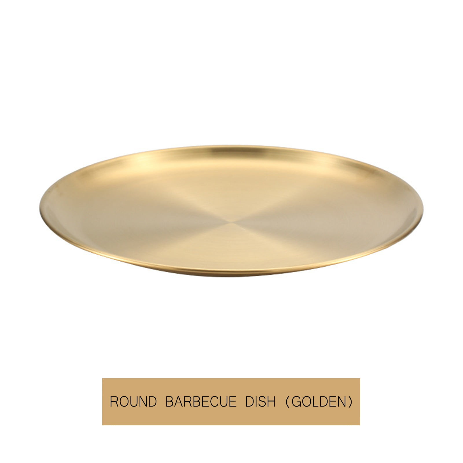 Korean Stainless Steel Plate Gold Tray Western Food Plate Barbecue