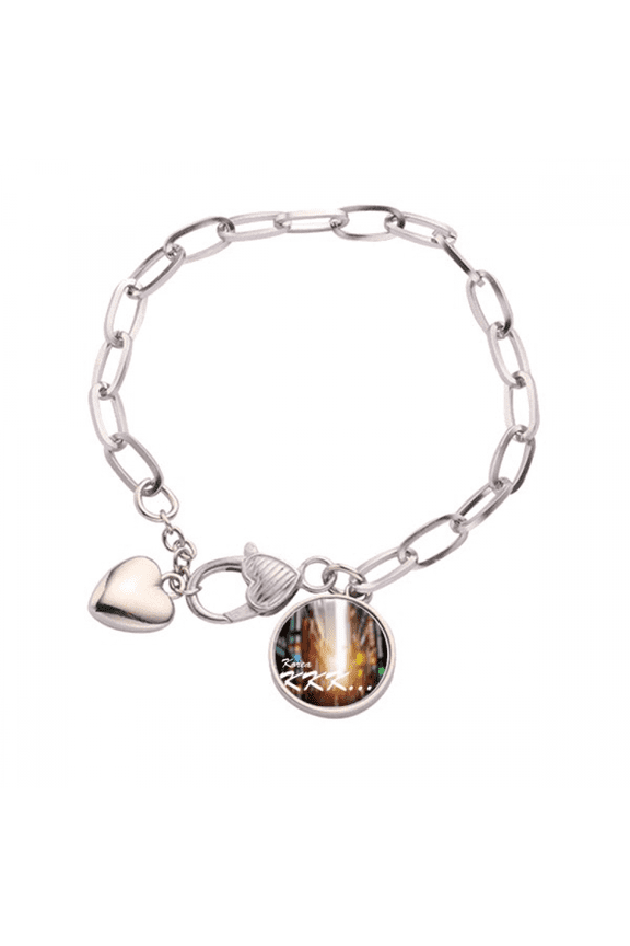 Korean Street Onomatopoeia Haha Heart Chain Bracelet Jewelry Charm Fashion