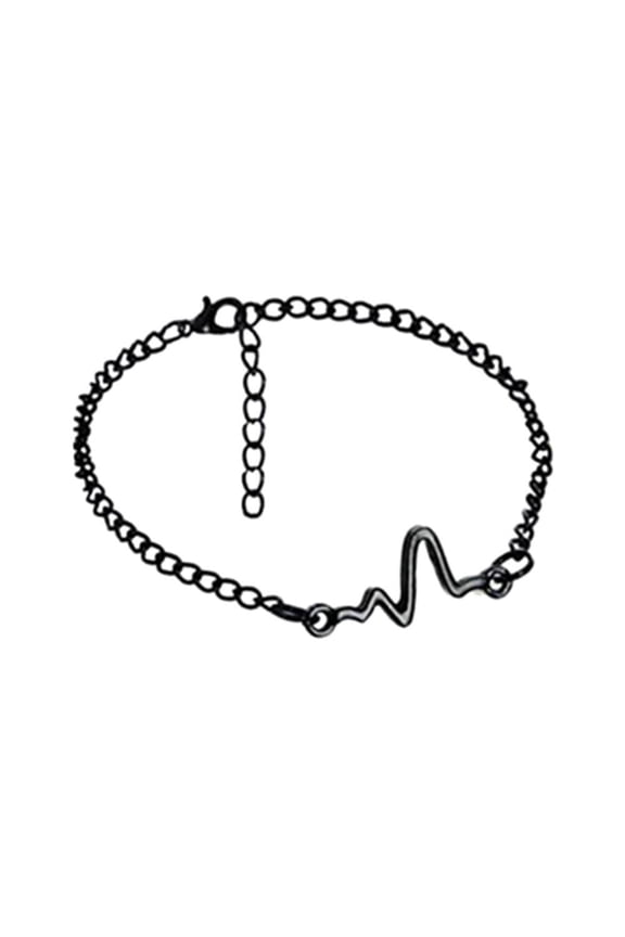 Korean-Style Alloy Couple and Friend Heartbeat Cardiogram Bracelet for Expressing Love and Friendship