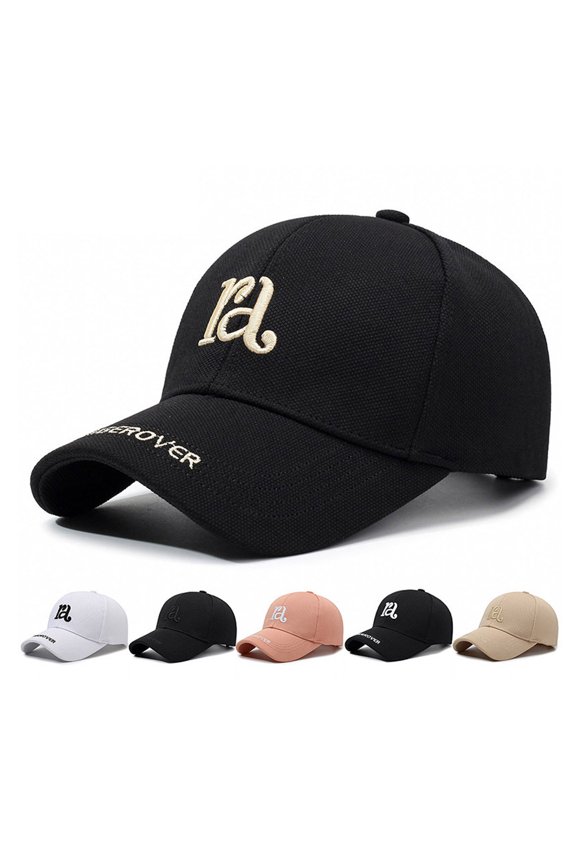 Korean Style Baseball Cap Summer Hat for Women Men Face Slimming Wide Brim Casual Sports White