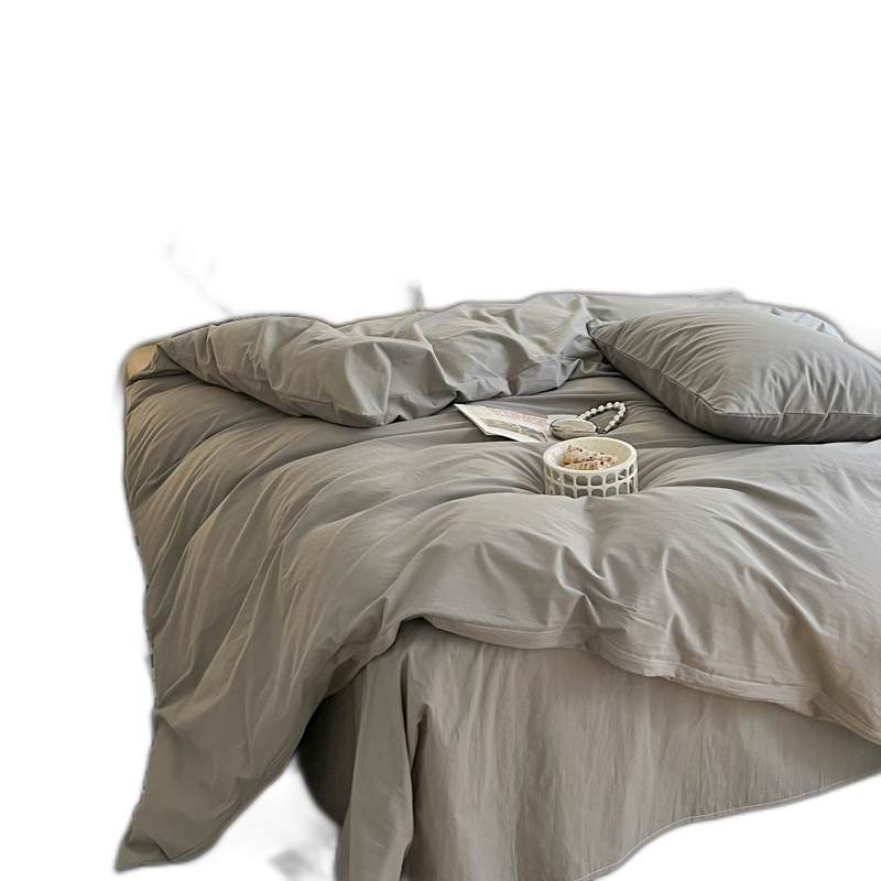 KoreanStyle Brushed FourPiece Bed Sheet 1.8 SkinFriendly Quilt Cover