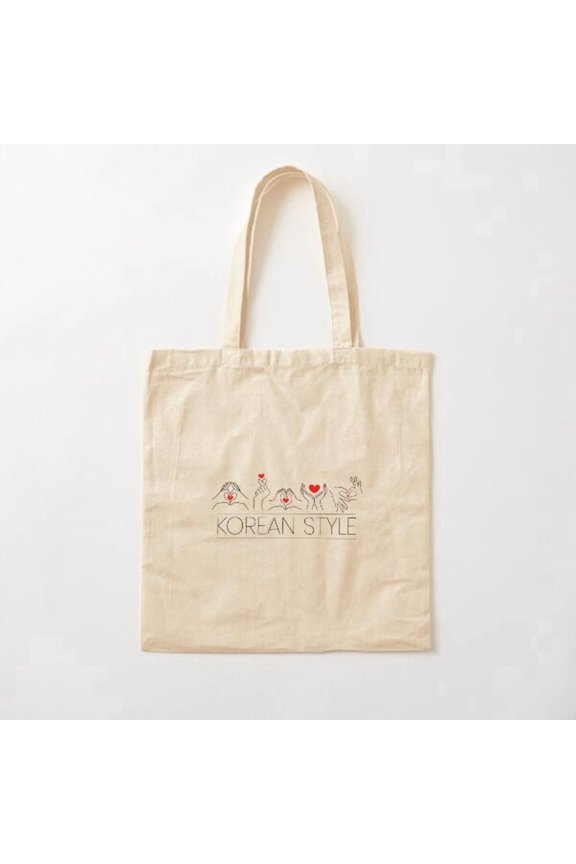 Korean Style Canvas Tote Bags, Reusable Shopping Bag