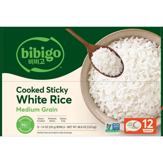 Korean Style Cooked Sticky White Rice Bowl, 7.4 oz., 12 pk.