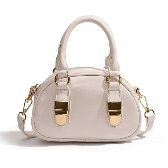 Korean Style Crossbody Bag for Women PU Leather Handbag Shoulder Bag Bowling Bag