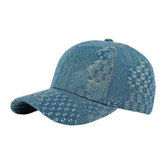 Korean Style Fashion Denim Hat for Women, Casual Versatile Baseball Cap, Unique Jacquard Hard Top Sunshade Hat for Women