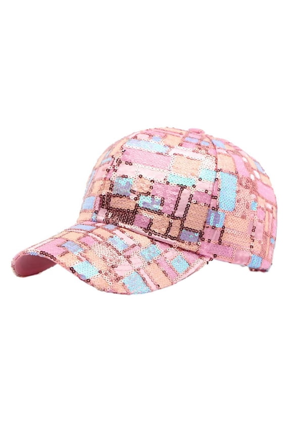 Korean Style Fashion Full Sequin Baseball Cap for Women Spring Summer Outdoor Sun Protection Visor Cap Elegant Hard Brim Duckbill Cap