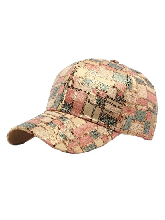 Korean Style Fashion Full Sequin Baseball Cap for Women Spring Summer Outdoor Sun Protection Visor Cap Elegant Hard Brim Duckbill Cap