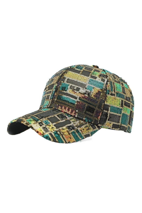 Korean Style Fashion Full Sequin Baseball Cap for Women Spring Summer Outdoor Sun Protection Visor Cap Elegant Hard Brim Duckbill Cap