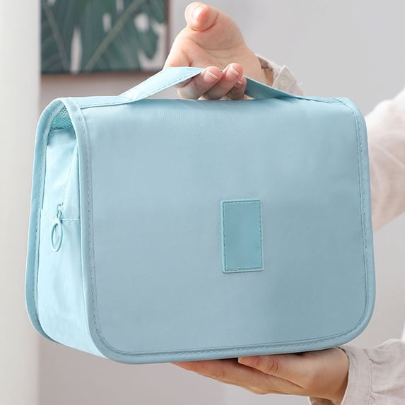 Korean Style Heart Print Twill Cosmetic Bag Large Capacity Portable Toiletry Organizer For Women And Men Hook Design
