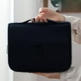 thumbnail image 1 of Korean Style Heart Print Twill Cosmetic Bag Large Capacity Portable Toiletry Organizer Hook On Travel Pouch, 1 of 3