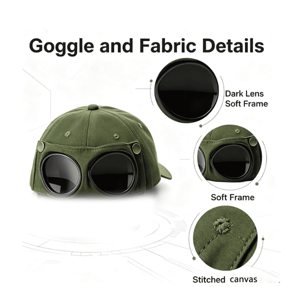 Korean-Style Pilot Baseball Cap, Curved Visor, Casual Style, Sunshade for Spring, autumn and Summer Green