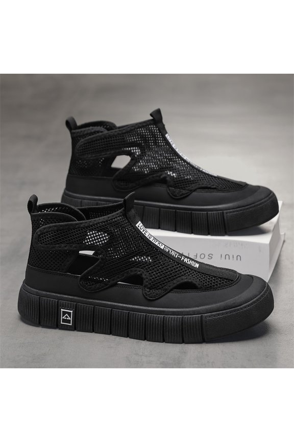 Korean-Style Platform Sneakers - High-Top Lift Sole, Breathable Mesh (/Fabric Upper, PVC Outsole), - Comfortable Casual Shoes for Height Increase, Unisex for terrains