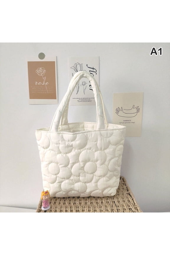 Korean Style Quilted Portable Snack Storage Bag Ins Style Bento Bag Lunch Box Handbag Trolley Hanging Bag Fashion Women Handbag