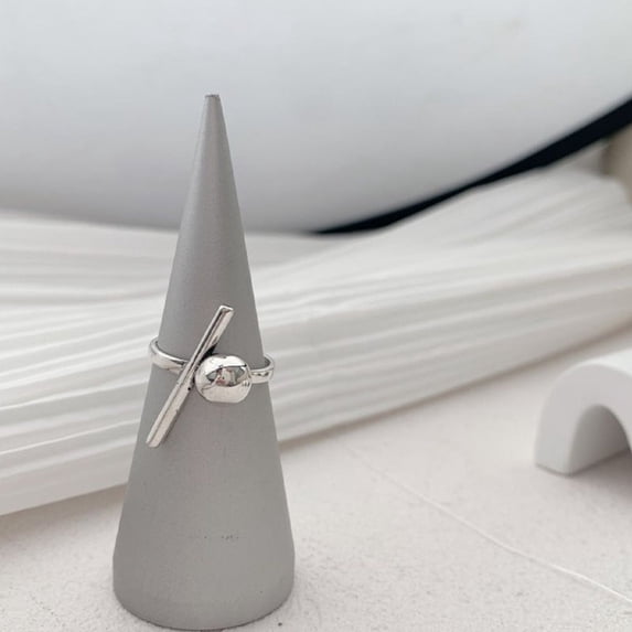 Korean Style Silver Geometric Open Ring for Women: Trendy Index Finger Ring, Ideal for Holiday Gift Giving