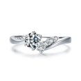 thumbnail image 1 of Korean Style Silver Plated Ring With Artificial Gemstone Inlay And Diamond Accent Jewelry For Women Daily Wear, 1 of 5