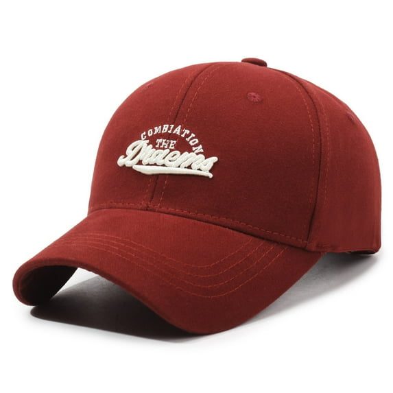 Korean Style Versatile Large Head Circumference Letter Embroidery Baseball Cap for Women Spring Summer Wide Brim Hard Top Retro Baseball Cap