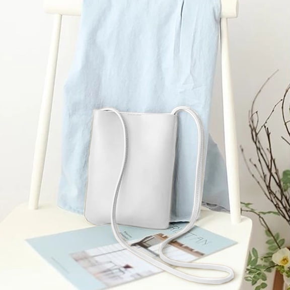 Korean Style Vertical Cowhide Shoulder Bag, Compact Soft Small Crossbody, Water Repellent Fabric, Lightweight Versatile For Daily Use, Phone Friendly, Multi Pocket Storage, Travel