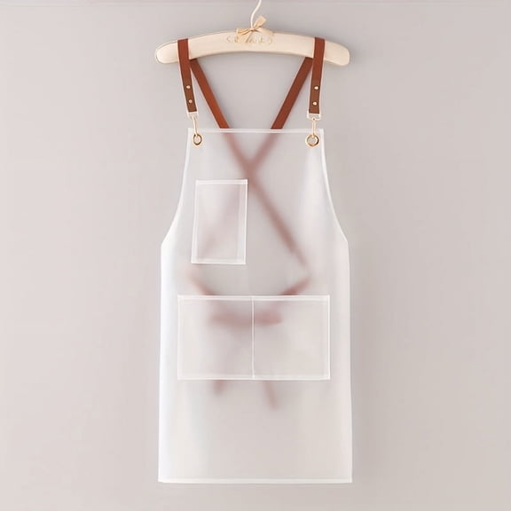 Korean Style Waterproof TPU Apron Fashion Work Apron for Women Kitchen Cooking Oil Proof Household Overalls