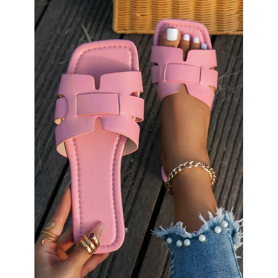 Korean Style Women‘s Casual Flat Sandals Open Toe Beach Slippers Spring/summer/autumn New Braided Roman Style Shoes For Women Fashionable Flat With A Strap And A Comfortable Thick Sole
